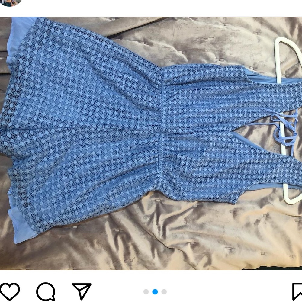 As U Wish Romper size XS Blue Lace Ruffle